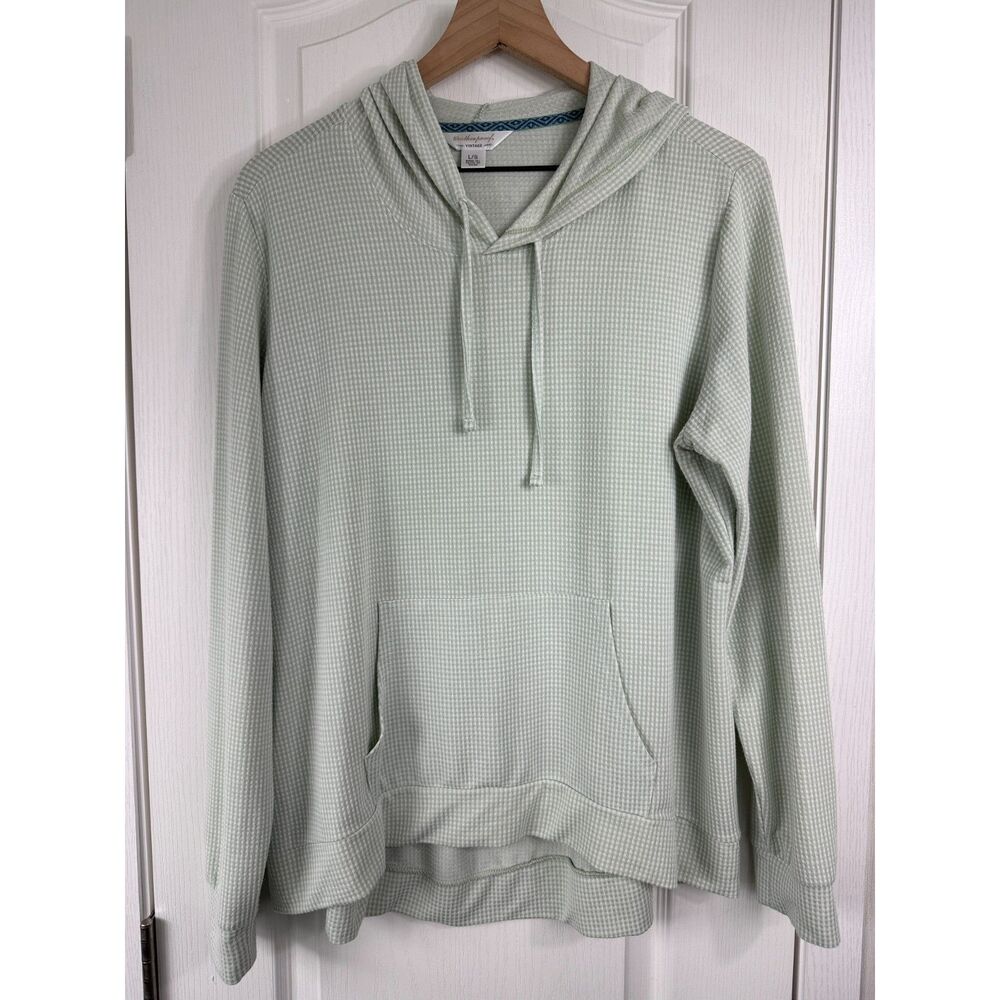 Weatherproof Vintage Women’s L Surf Spray Gingham Pullover Hoodie Green